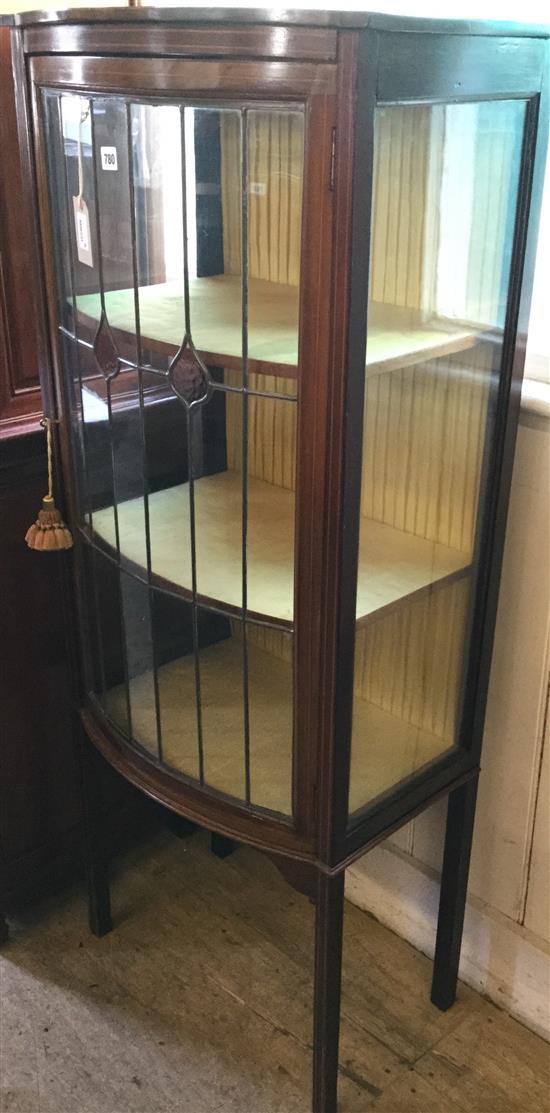 Edwardian mahogany bowfronted display cabinet